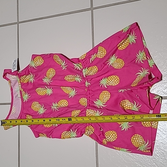 Lilly Pulitzer like Hot Pink Pineapple print M 7/8 Girls Romper TheChildren'sPla - Picture 7 of 7